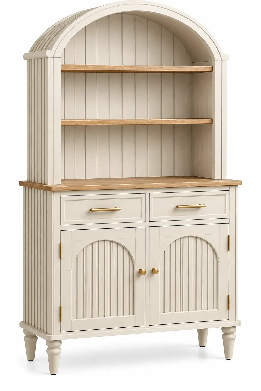 Estantería con almacenamiento con formas arqueadas, blanco